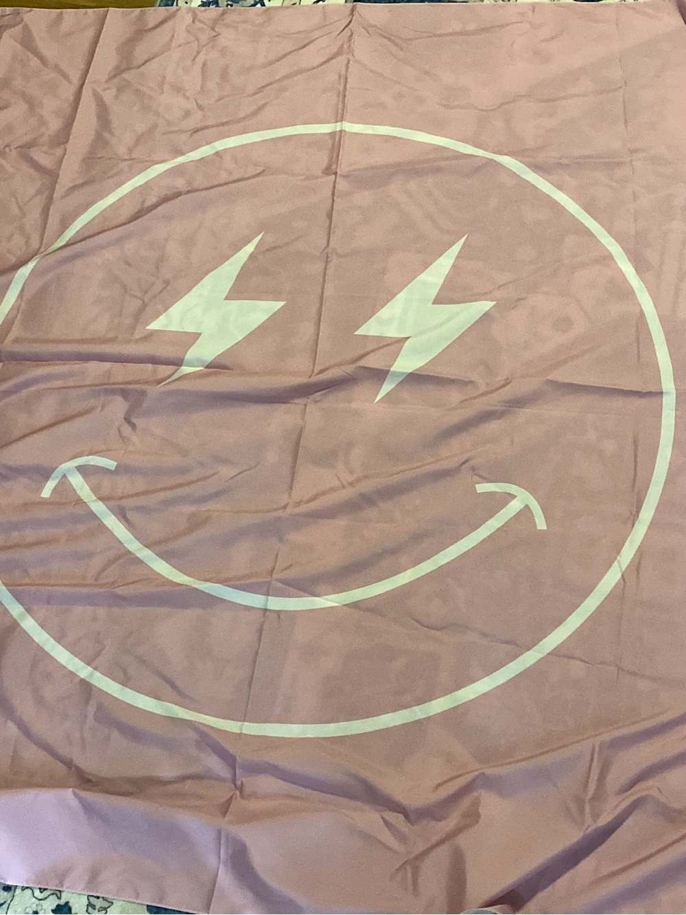 Pink Smiley Face fabric hanging